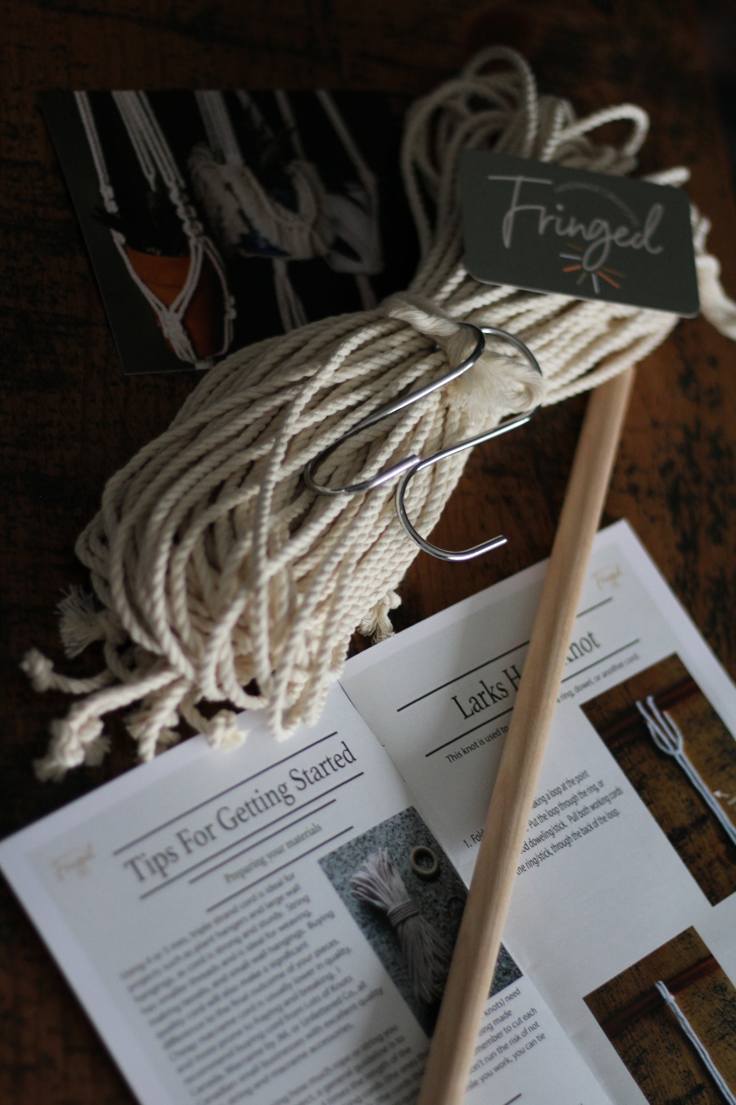 DIY Begonia Wall Hanging Kit with Macrame knots guide/instructions